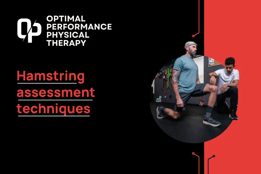 Physical therapist demonstrating hamstring assessment techniques